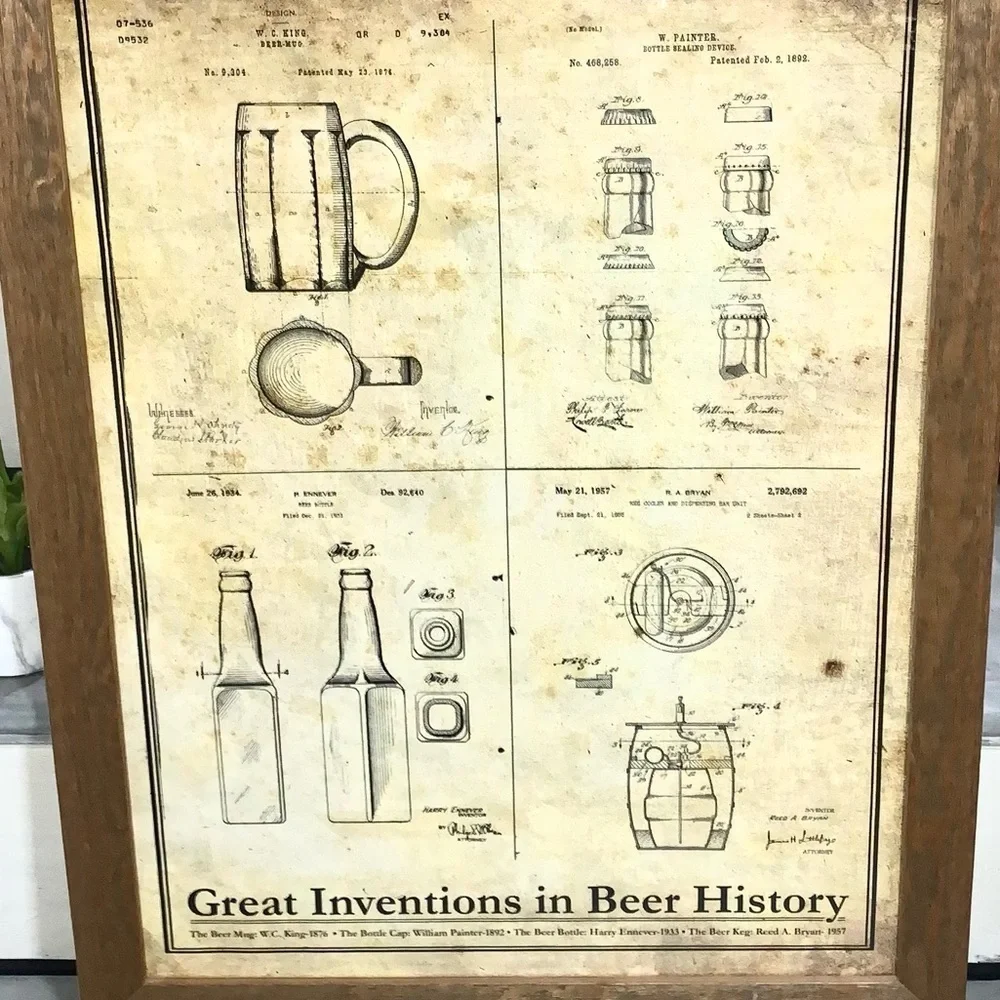 Great Inventions in Beer History wall decor